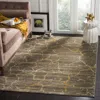 Safavieh Porcello Machine Made Area Rug, Dark Grey / Yellow Contemporary Style Easy Care In Brown