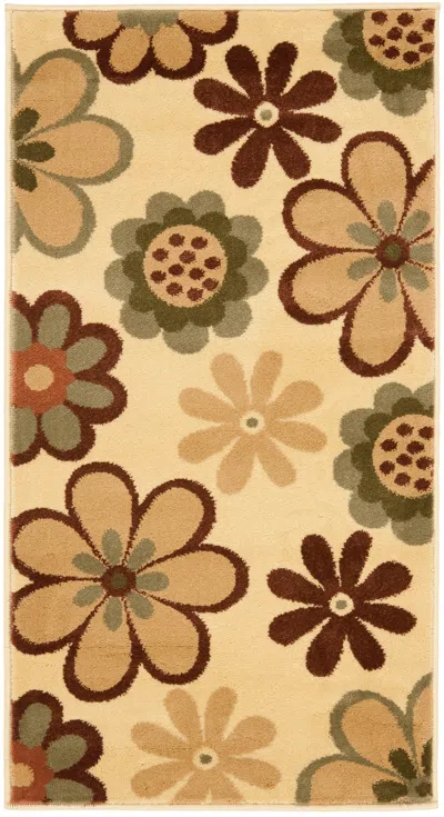Safavieh Porcello Machine Made Area Rug, Ivory / Green Country Floral Style Easy Care In Multi