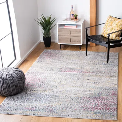 Safavieh Porcello Machine Made Area Rug, Ivory / Grey Contemporary Style Easy Care In Gray