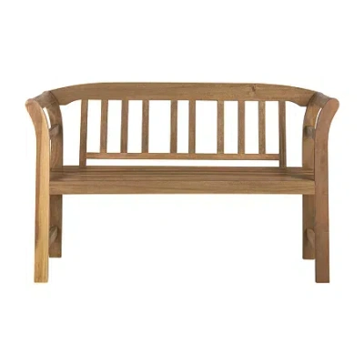 Safavieh Porterville Acacia Wood Patio Bench In Sand