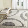 Safavieh Portofino Shag Machine Made Area Rug, Ivory / Grey Shag / Flokati Style Easy Care In Neutral