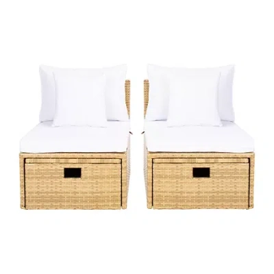 Safavieh Pramla 4-pc. Patio Lounge Chair And Ottoman Set In White