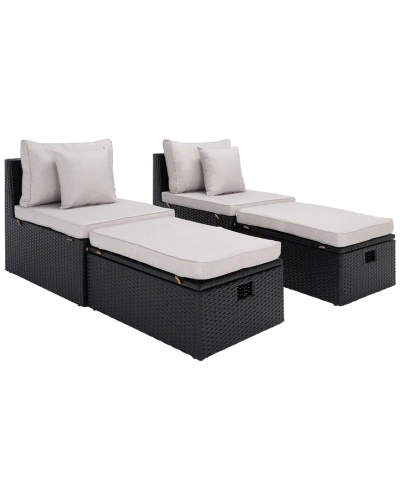 Safavieh Pramla Outdoor Sette With Otto In Black