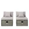 Safavieh Pramla Outdoor Sette With Ottoman In Gray