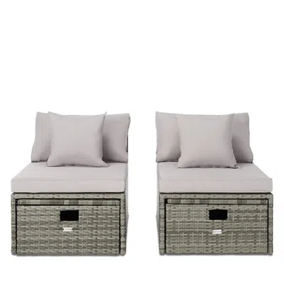 Safavieh Pramla Outdoor Sette With Ottoman In Gray