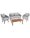 Safavieh Prester 4pc Living Set In Grey