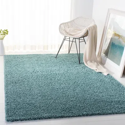 Safavieh Primo Shag Machine Made Area Rug, Aqua Shag / Flokati Style Easy Care In Blue