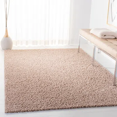 Safavieh Primo Shag Machine Made Area Rug, Beige Shag / Flokati Style Easy Care In Brown