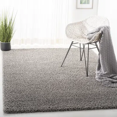 Safavieh Primo Shag Machine Made Area Rug, Light Grey Shag / Flokati Style Easy Care In Gray