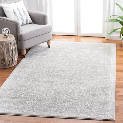 Safavieh Princeton Machine Made Area Rug, Grey / Beige Traditional Style Easy Care In Gray