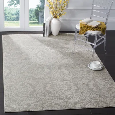 Safavieh Princeton Machine Made Area Rug, Grey / Beige Traditional Style Easy Care In Gray