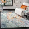 Safavieh Prism Machine Made Area Rug, Cream / Blue Contemporary Style Easy Care In Multi