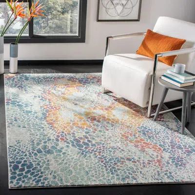 Safavieh Prism Machine Made Area Rug, Cream / Blue Contemporary Style Easy Care
