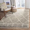 Safavieh Pro Lux Shag Machine Made Area Rug, Grey / Cream Shag / Flokati Style Easy Care In Gray