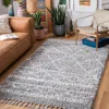 Safavieh Pro Lux Shag Machine Made Area Rug, Grey / Ivory Shag / Flokati Style Easy Care In Gray