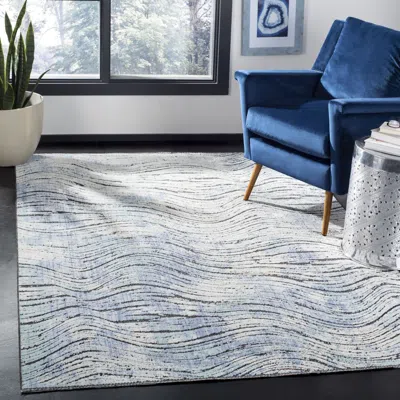 Safavieh Provance Machine Made Area Rug, Cream / Aqua Contemporary Style Easy Care In Blue