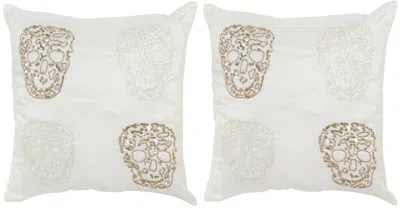 Safavieh Quatre Skull Pillow In Black