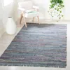 Safavieh Rag Rug Hand Made Area Rug, Aqua / Multi Bohemian Style Non-shedding In Multi