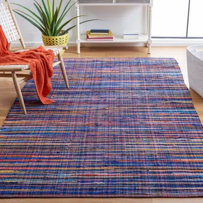 Safavieh Rag Rug Hand Made Area Rug, Blue / Multi Bohemian Style Non-shedding