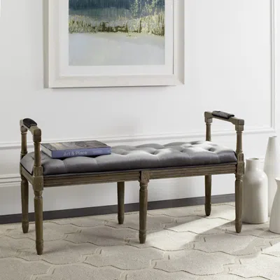 Safavieh Raiden Linen Rustic Oak Bench In Gray