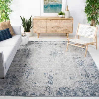 Safavieh Reflection Machine Made Area Rug, Beige / Grey Traditional Style Easy Care In Blue