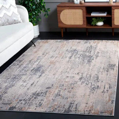 Safavieh Reflection Machine Made Area Rug, Cream / Grey Contemporary Style Easy Care In Gray