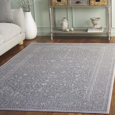 Safavieh Reflection Machine Made Area Rug, Light Grey / Cream Traditional Style Easy Care In Gray