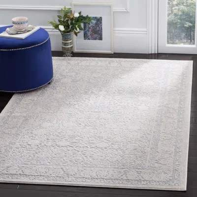 Safavieh Reflection Machine Made Area Rug, Light Grey / Cream Traditional Style Easy Care In Gray
