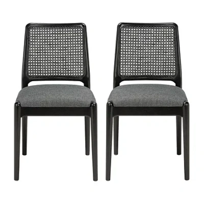 Safavieh Reinhardt Kitchen Collection 2-pc. Upholstered Dining Chair In Black