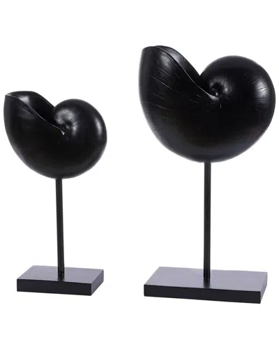 Safavieh Resi Set Of 2 Snails Table Decor In Black