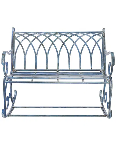 Safavieh Ressi Outdoor Rocking Bench In Blue