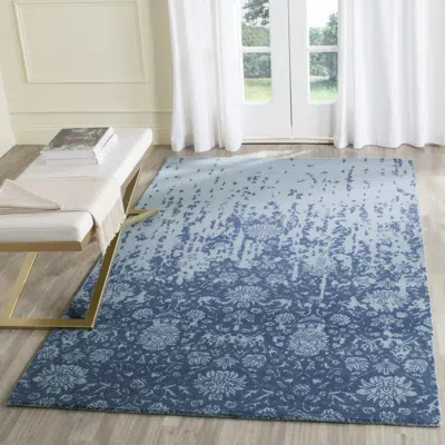 Safavieh Restoration Vintage Hand Made Area Rug, Blue / Dark Blue Transitional Style Non-shedding