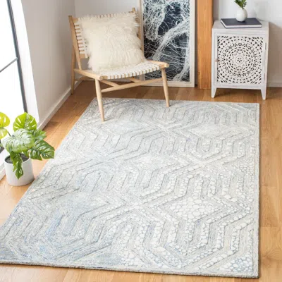Safavieh Restoration Vintage Hand Made Area Rug, Blue / Ivory Contemporary Style Non-shedding In Gray