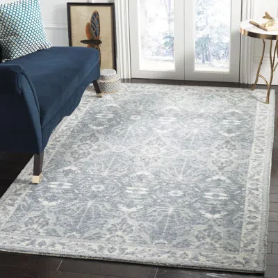 Safavieh Restoration Vintage Hand Made Area Rug, Blue Traditional Style Non-shedding In Gray