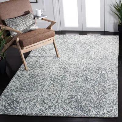 Safavieh Restoration Vintage Hand Made Area Rug, Ivory / Sage Traditional Style Non-shedding In Gray