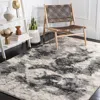 Safavieh Retro Machine Made Area Rug, Cream / Grey Contemporary Style Easy Care In Gray