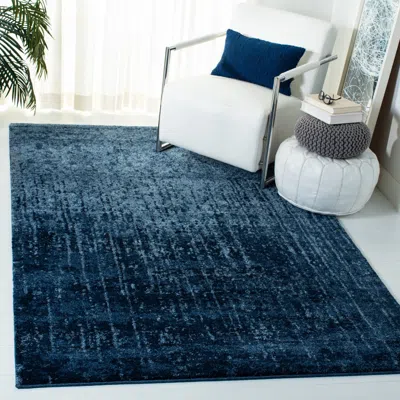 Safavieh Retro Machine Made Area Rug, Light Blue / Blue Contemporary Style Easy Care