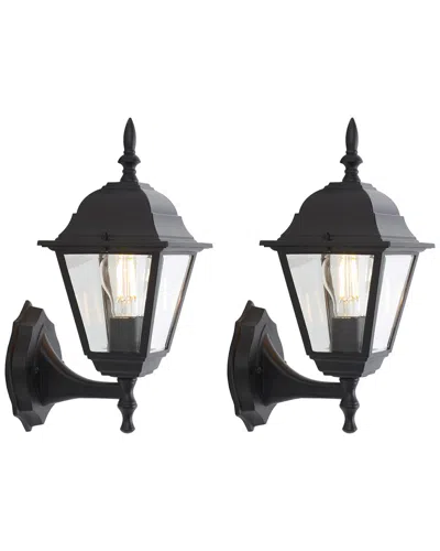 Safavieh Rhion 8in Outdoor Wall Sconce Set Of 2 In Black