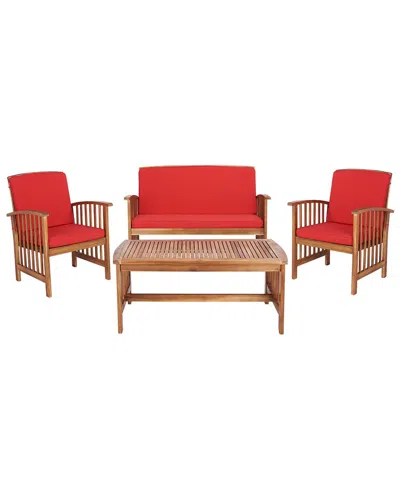 Safavieh Rocklin 4 Pc Outdoor Set In Natural