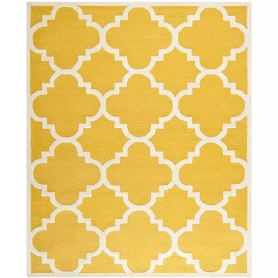 Safavieh Roger Geometric Hand Tufted Wool Rug In Yellow