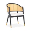 Safavieh Rogue Rattan Dining Chair, Black/natural In Multi