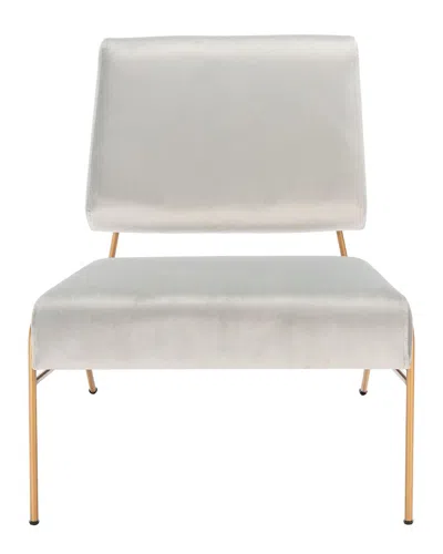 Safavieh Romilly Grey Velvet Accent Chair In White