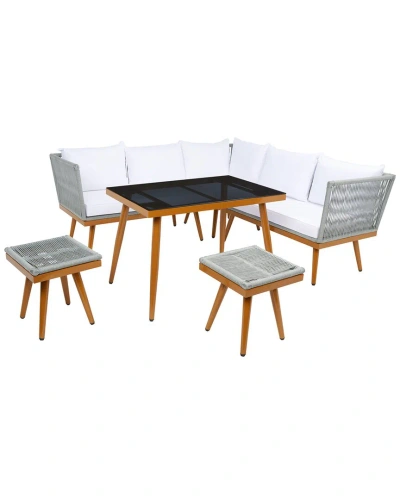 Safavieh Romlin Outdoor Dining Set In Grey