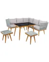 Safavieh Romlin Outdoor Dining Set In Grey