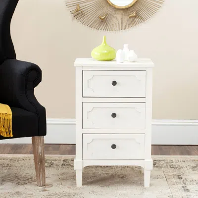 Safavieh Rosaleen Three Drawer Side Chest In White