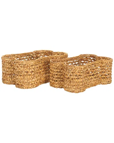 Safavieh Roscoe Set Of 2 Dog Bone Baskets In Brown
