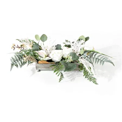 Safavieh Rose And Fern Artificial Plant In White
