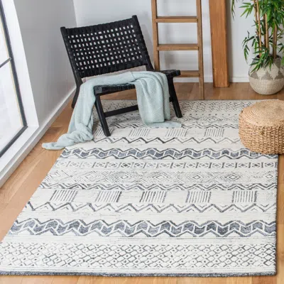 Safavieh Roslyn Hand Made Area Rug, Black / Ivory Bohemian Style Non-shedding In Gray