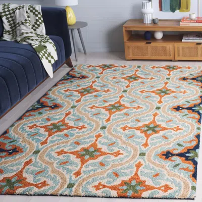 Safavieh Roslyn Hand Made Area Rug, Blue / Beige Traditional Style Non-shedding