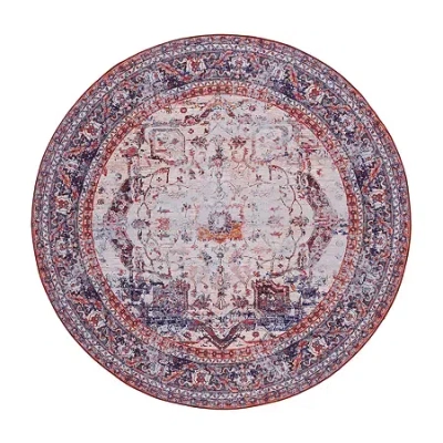 Safavieh Round Tucson Lola 6'x6' Indoor Round Area Rug In Sand